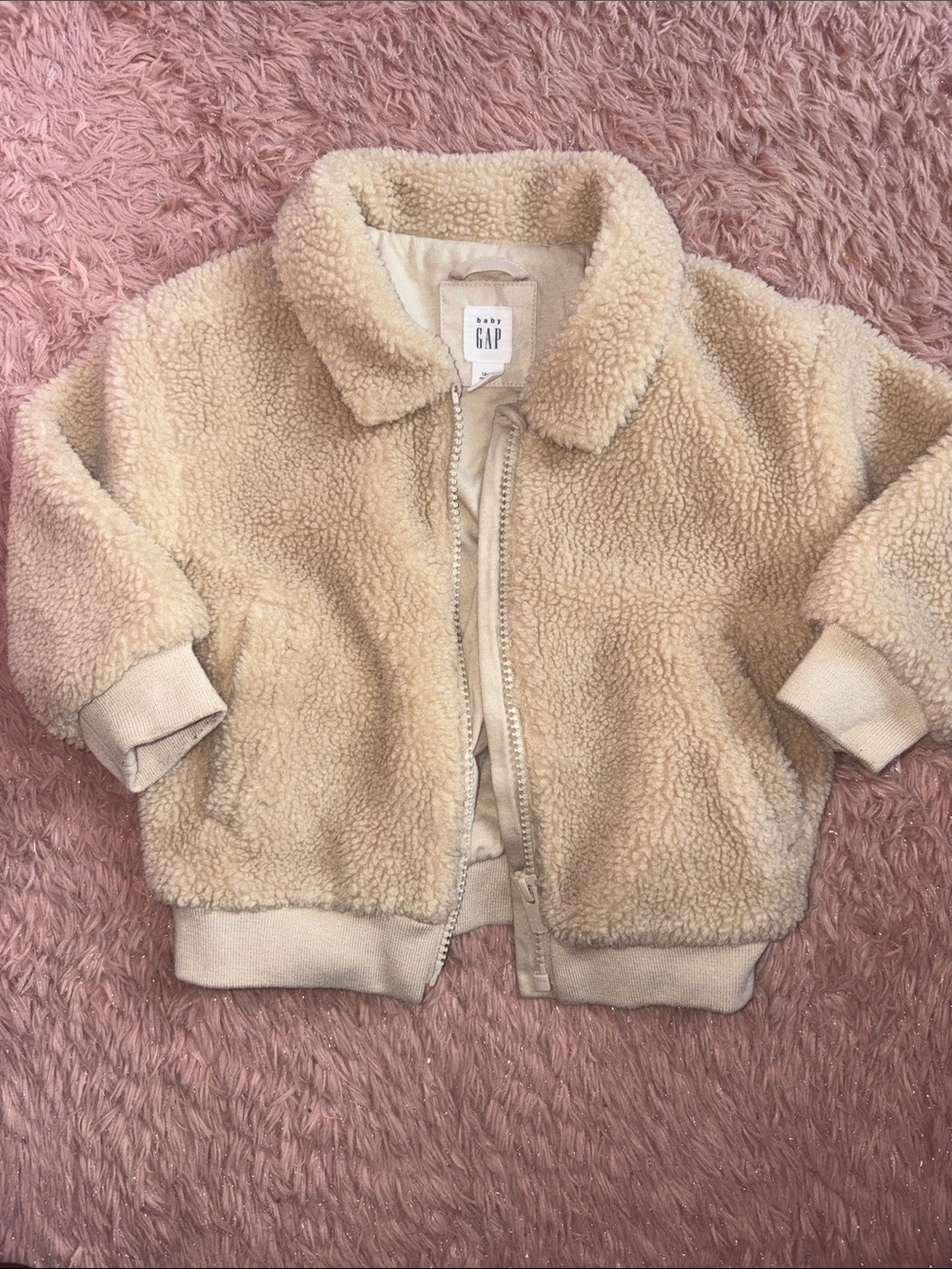 GAP Cream Teddy Sherpa Baby Jacket
